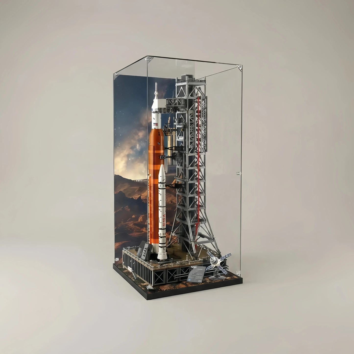 Acryl-Vitrine für LEGO® Icons NASA Artemis Startrampe 10341