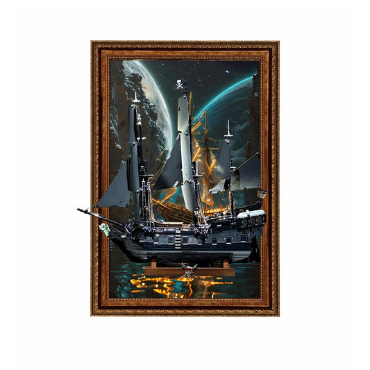 Wanddisplay-Rahmen geeignet für LEGO® Captain Jack Sparrow Piratenschiff 10365 - C