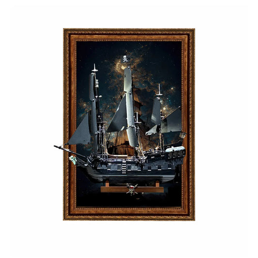 Wanddisplay-Rahmen geeignet für LEGO® Captain Jack Sparrow Piratenschiff 10365 - B