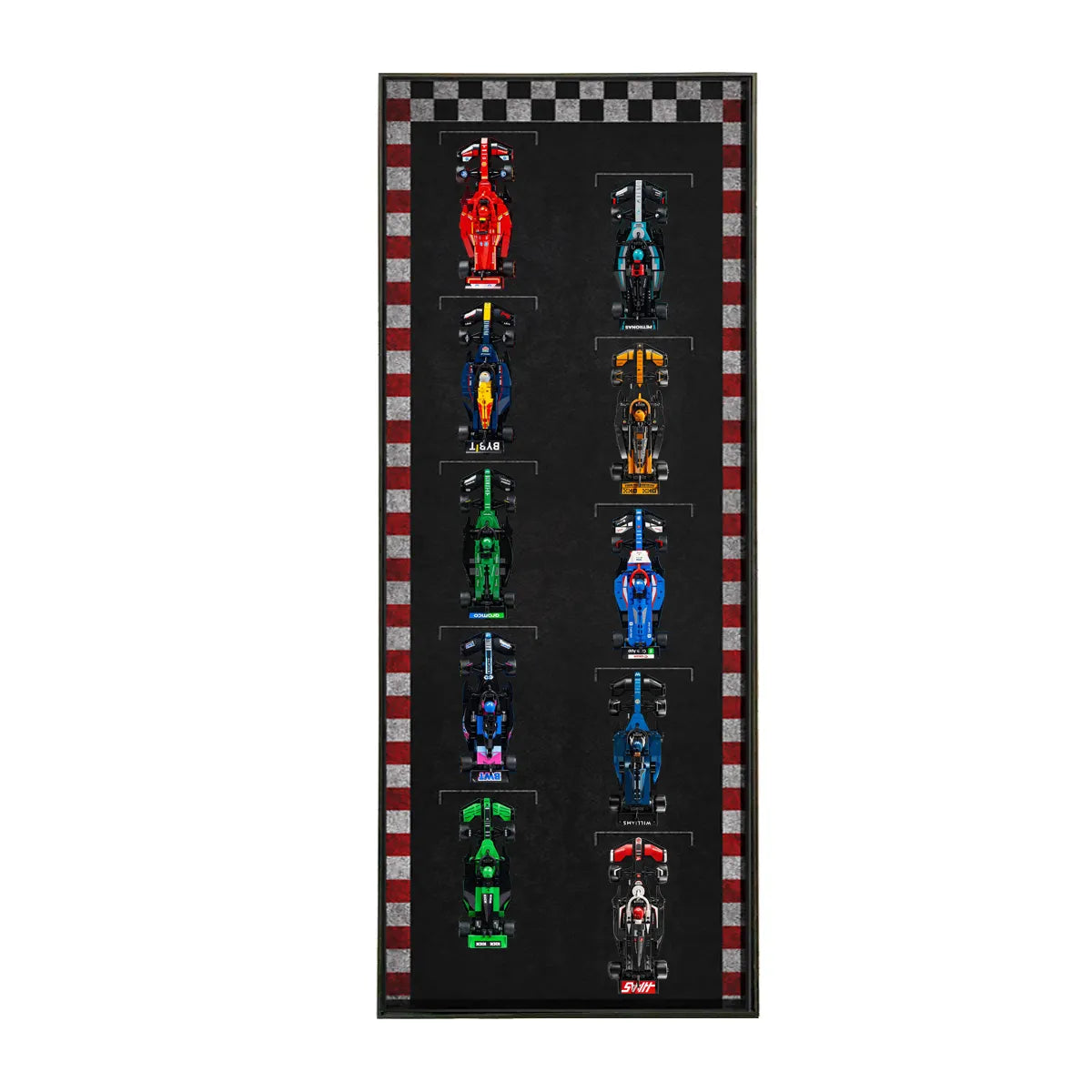 Wanddisplay für LEGO® Speed Champions F1 | 10 Fahrzeuge