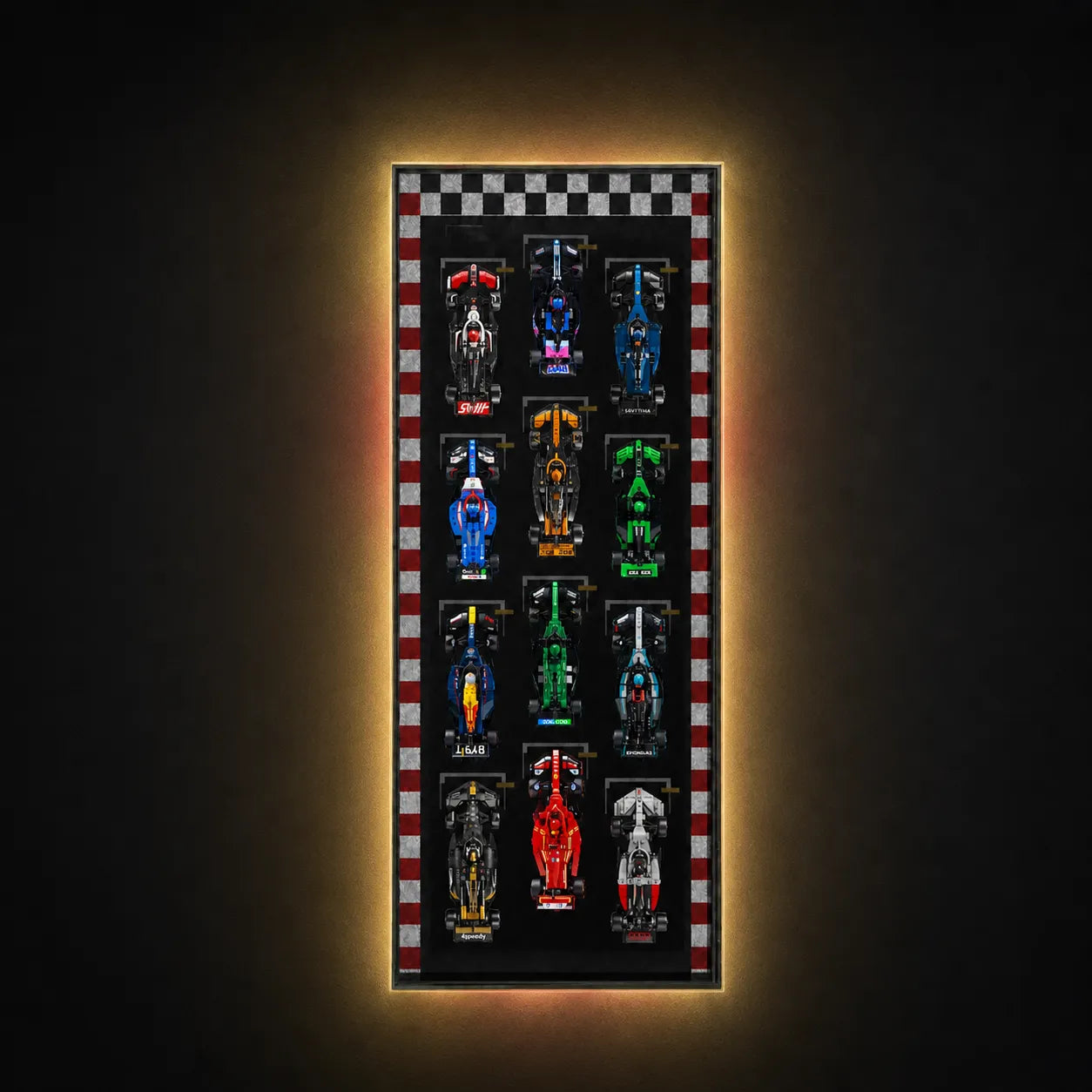 Wanddisplay für LEGO® Speed Champions F1 | 12 Fahrzeuge