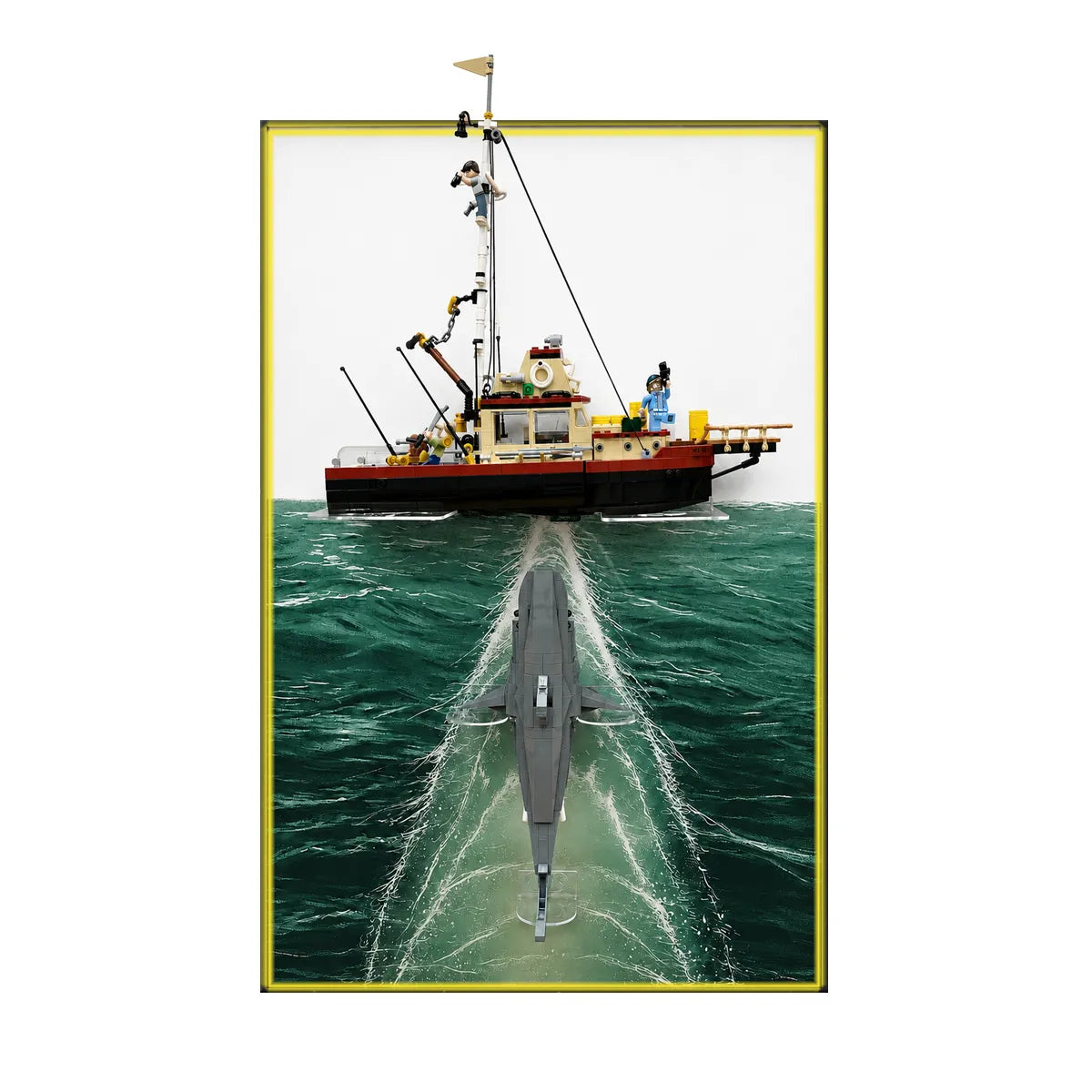 Wandrahmen für LEGO® Ideas Der weiße Hai 21350