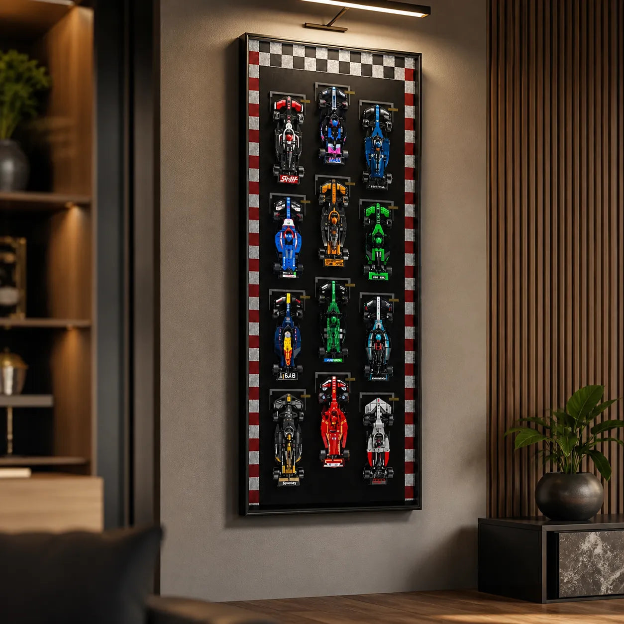 Wanddisplay für LEGO® Speed Champions F1 | 12 Fahrzeuge