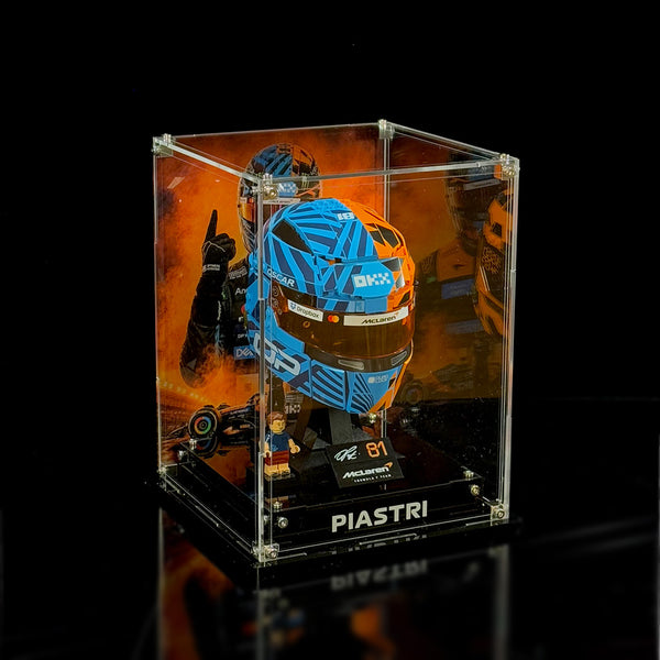 Acryl-Vitrine für LEGO® McLaren Mastercard F1® Team Oscar Piastri Helm/Lando Norris’ Helm 43017/43023