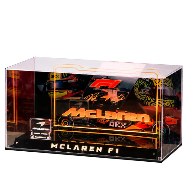 Acryl-Vitrine für LEGO® McLaren Mastercard F1® Team Lando Norris’ Helm Und Oscar Piastri Helm 43023/43017