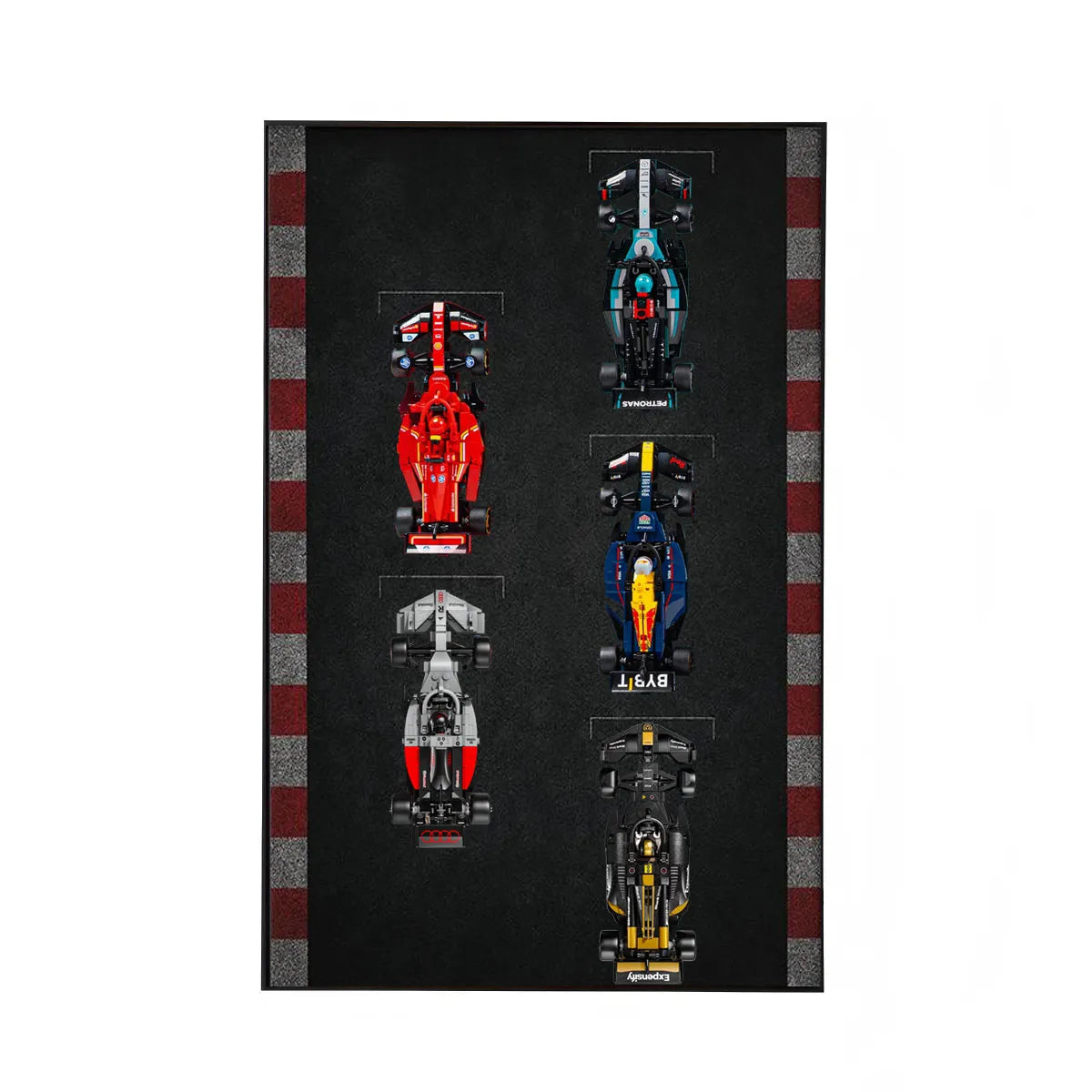 Wanddisplay für LEGO® Speed Champions F1 | 5 Fahrzeuge