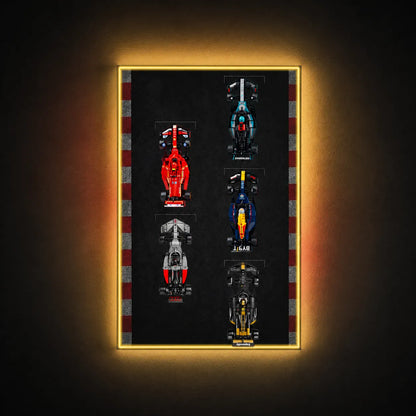 Wanddisplay für LEGO® Speed Champions F1 | 5 Fahrzeuge