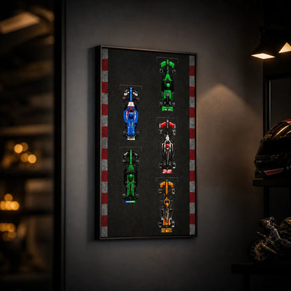 Wanddisplay für LEGO® Speed Champions F1 | 5 Fahrzeuge