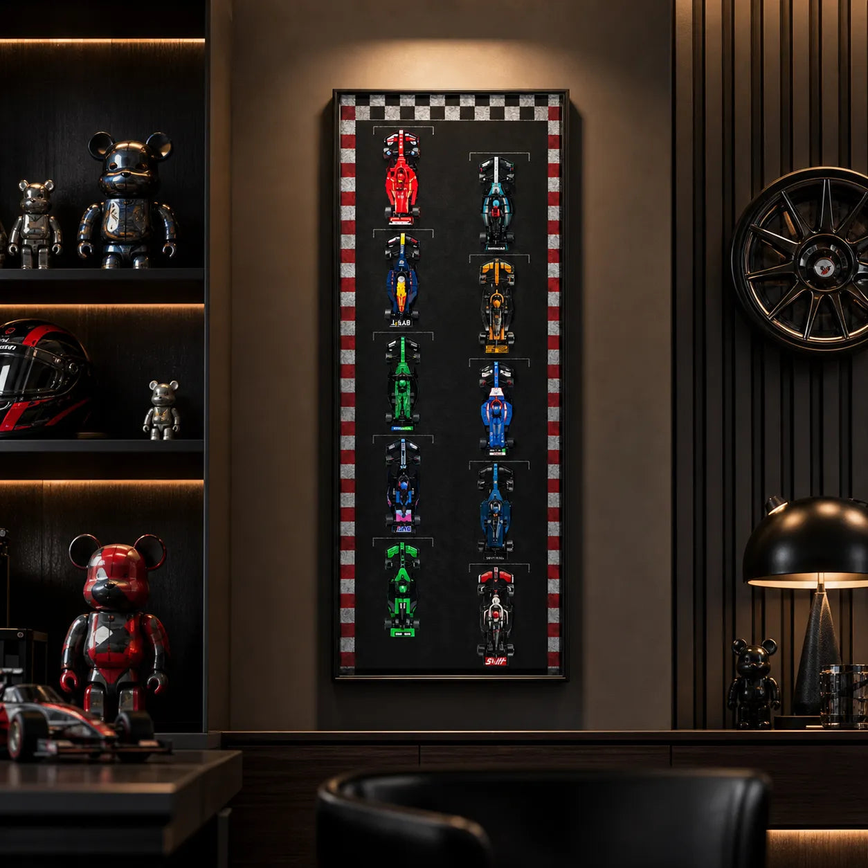 Wanddisplay für LEGO® Speed Champions F1 | 10 Fahrzeuge