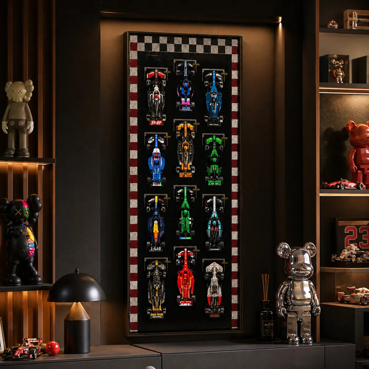 Wanddisplay für LEGO® Speed Champions F1 | 12 Fahrzeuge