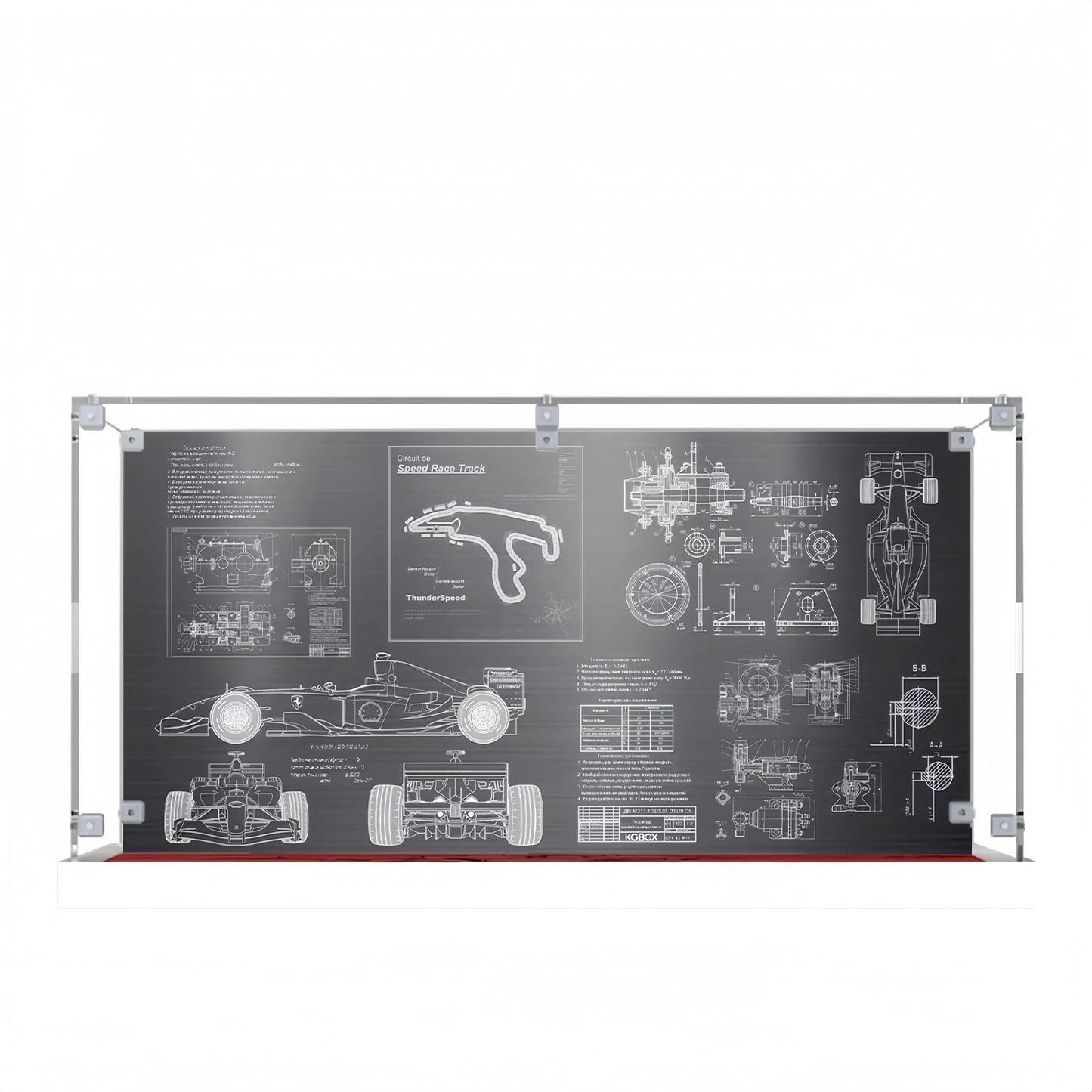 Acryl-Vitrine für LEGO® Icons Ferrari F2004 und Michael Schumacher 11375