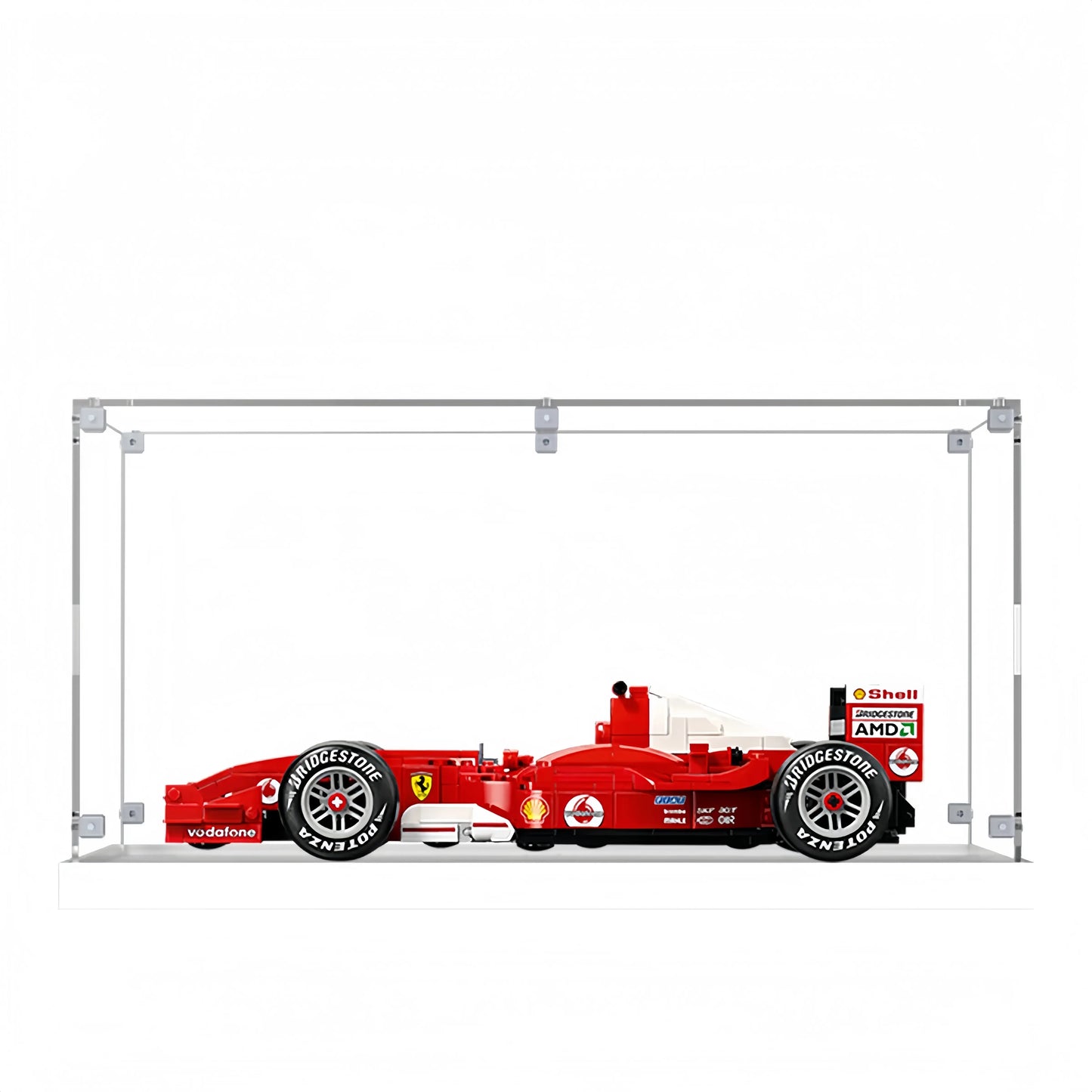 Acryl-Vitrine für LEGO® Icons Ferrari F2004 und Michael Schumacher 11375