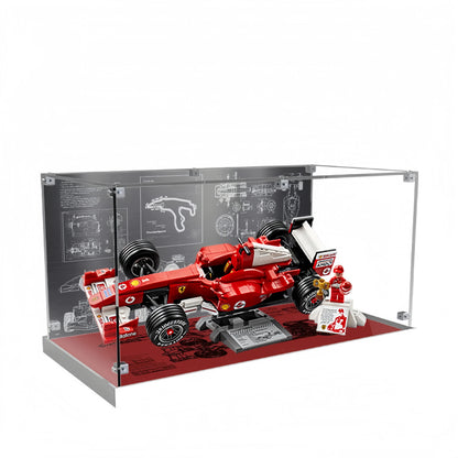 Acryl-Vitrine für LEGO® Icons Ferrari F2004 und Michael Schumacher 11375