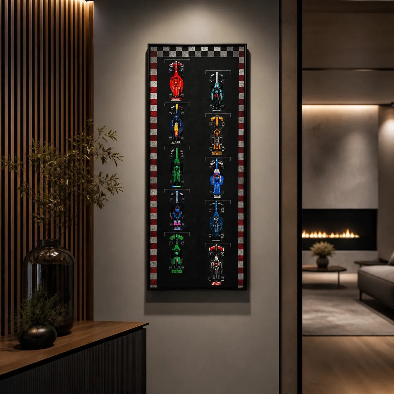 Wanddisplay für LEGO® Speed Champions F1 | 10 Fahrzeuge