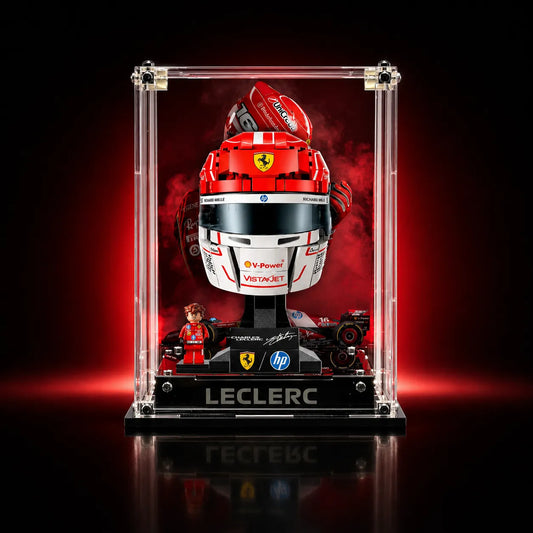 Acryl-Vitrine für LEGO® Scuderia Ferrari HP Lewis Hamilton Helm/Charles Leclerc Helm 43022 / 43014