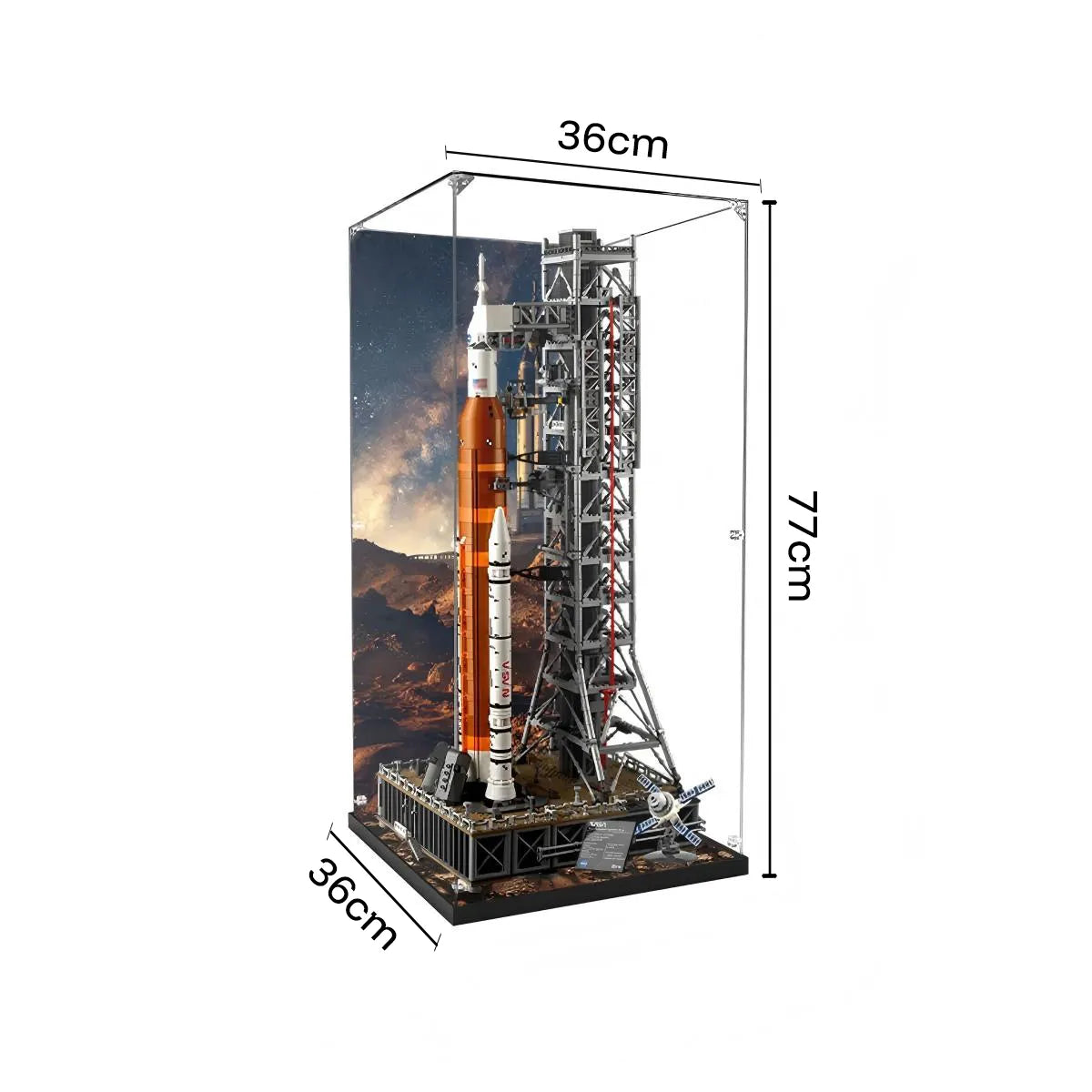 Acryl-Vitrine für LEGO® Icons NASA Artemis Startrampe 10341