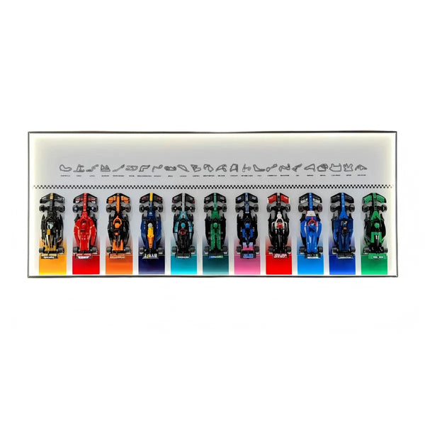 Wandrahmen für LEGO® Speed Champions F1 Kollektion – für 11 Fahrzeuge (Weiß)