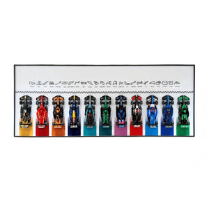 Wandrahmen für LEGO® Speed Champions F1 Kollektion – für 11 Fahrzeuge (Weiß)