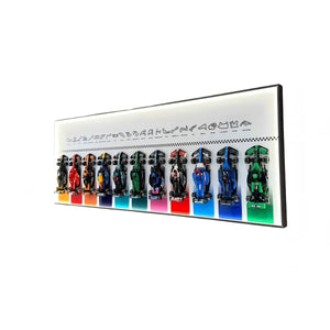 Wandrahmen für LEGO® Speed Champions F1 Kollektion – für 11 Fahrzeuge (Weiß)
